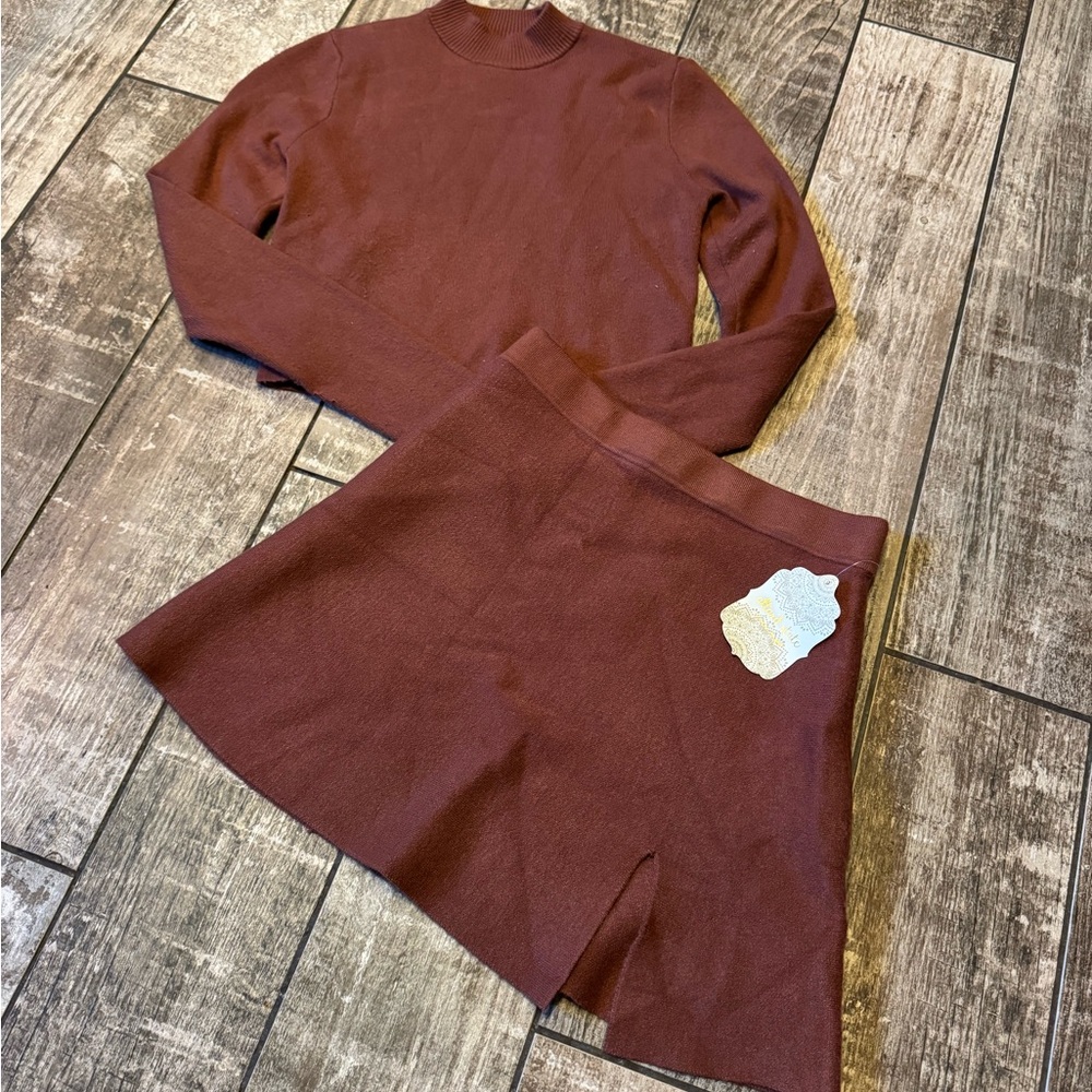 Altar'd State Rich Brown Skirt Set